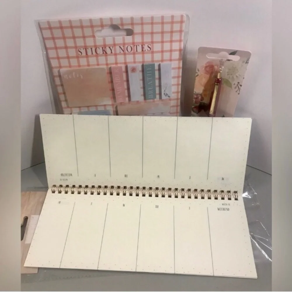 3Pcs Flower Design -Make Things Happen Note Set NWT
